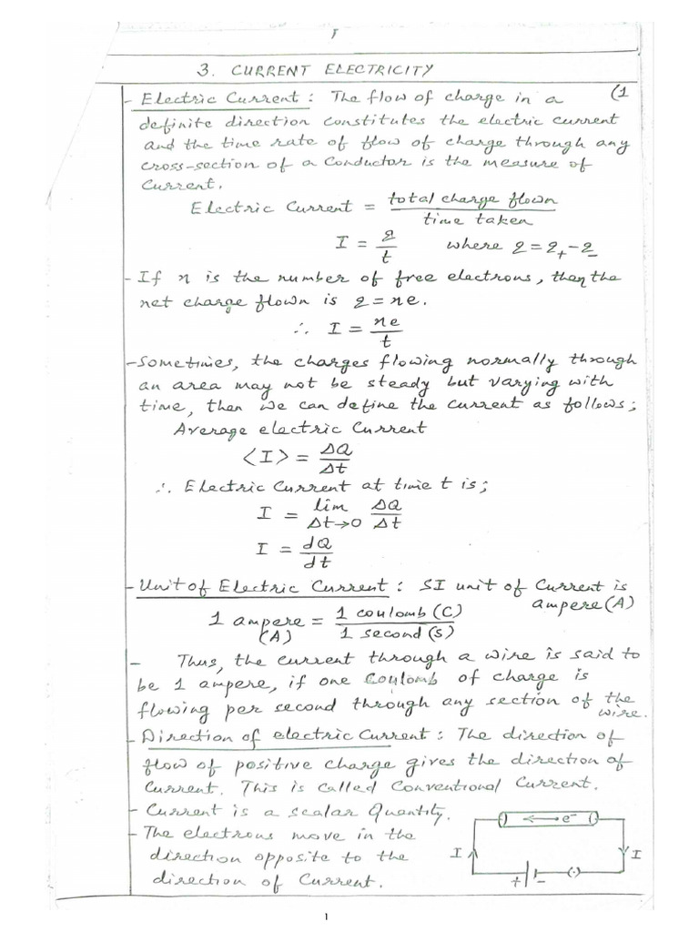Chap 3 Current Electricity | PDF