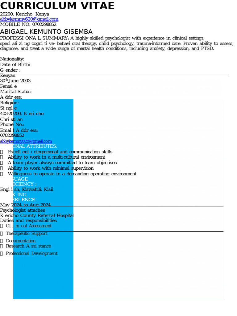 Abby Cv | PDF