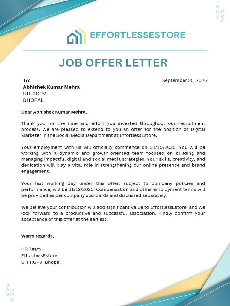 Offer Letter | PDF