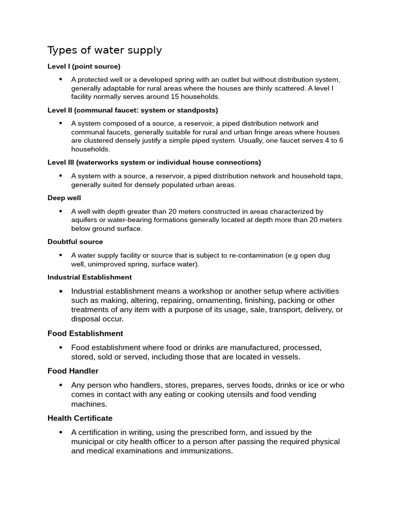 Types of Water Supply | PDF