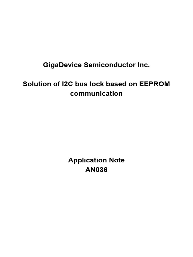 AN036 Solution of I2C bus lock based on EEPROM communication | PDF ...