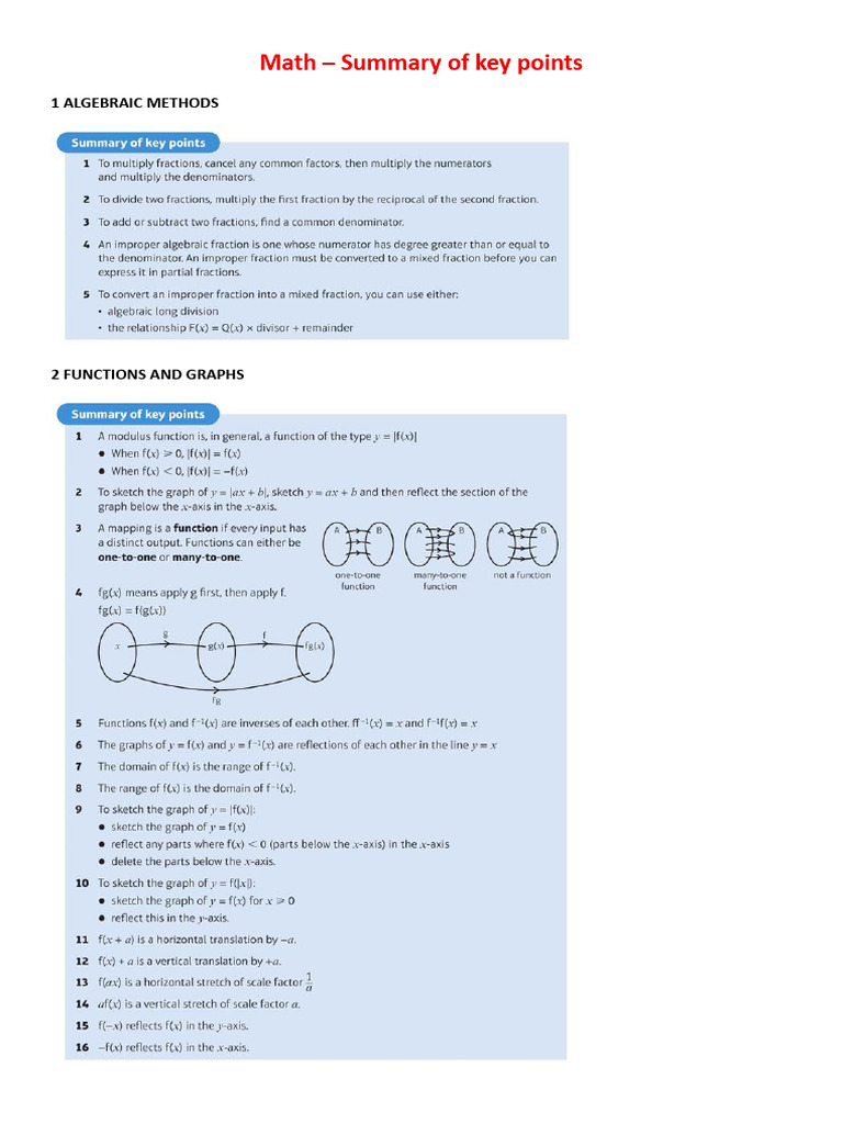 Pure Math 3 Key Points | PDF