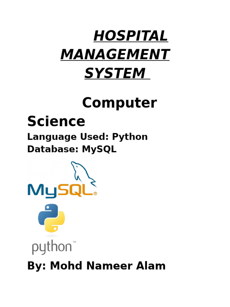 Hospital Management System | PDF | My Sql | Databases