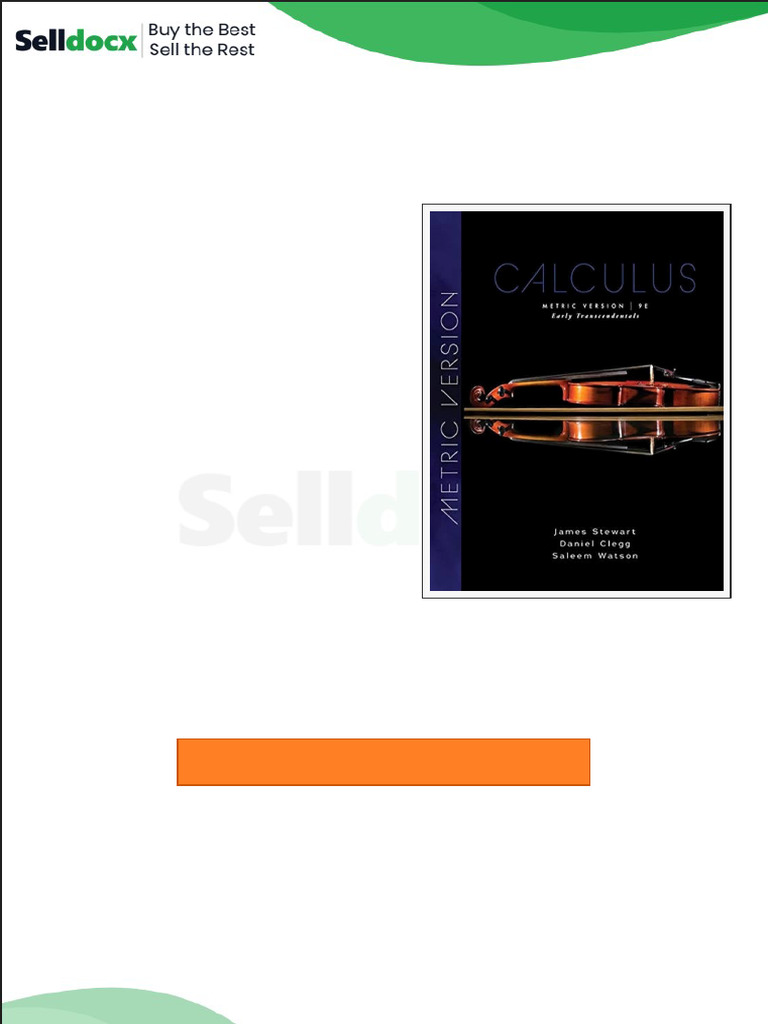 Solution Manual For Calculus Early Transcendentals Metric Edition
