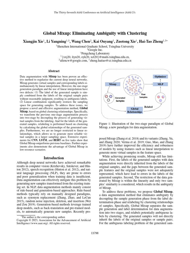 Global Mixup Eliminating Ambiguity With Clustering | PDF | Sampling ...