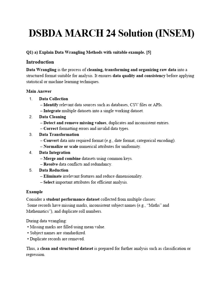 DSBDA MARCH 24 Solution (INSEM) | PDF | Data Science | Business ...