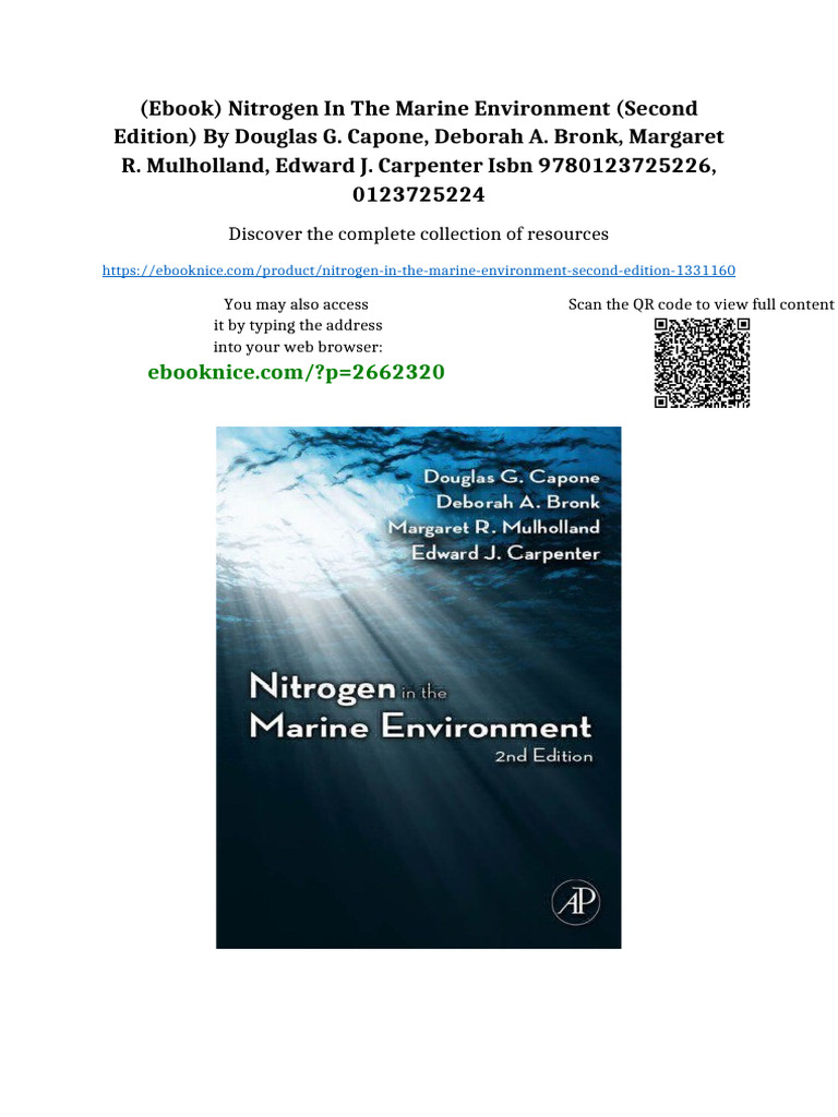 (Ebook) Nitrogen in the Marine Environment (Second Edition) by Douglas ...