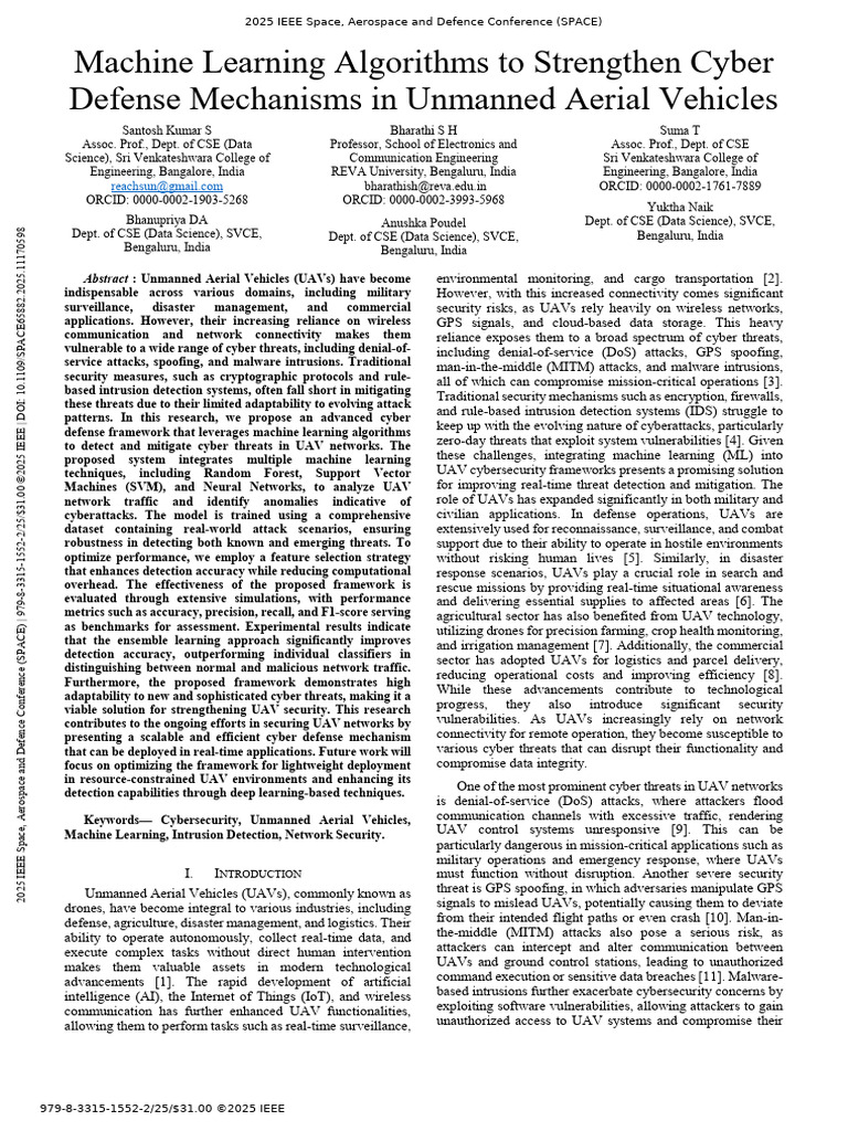 Machine Learning Algorithms To Strengthen Cyber Defense Mechanisms in ...