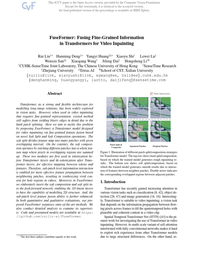 [ICCV 2021]FuseFormer Fusing Fine-Grained Information in Transformers ...