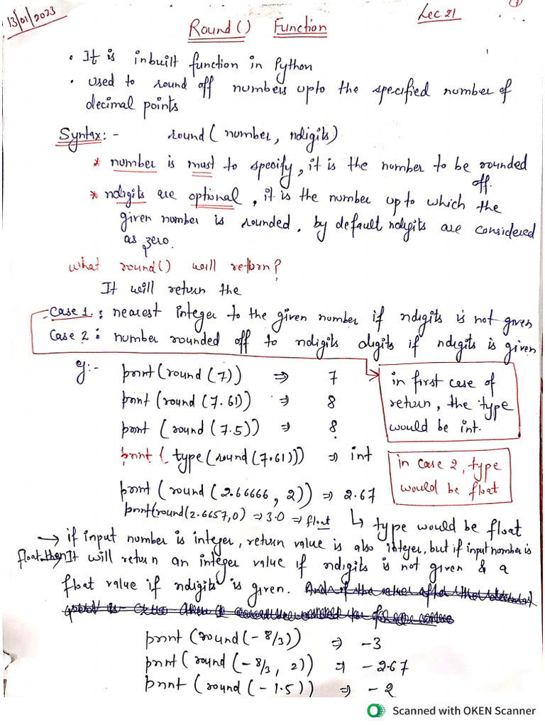 Round in Python | PDF