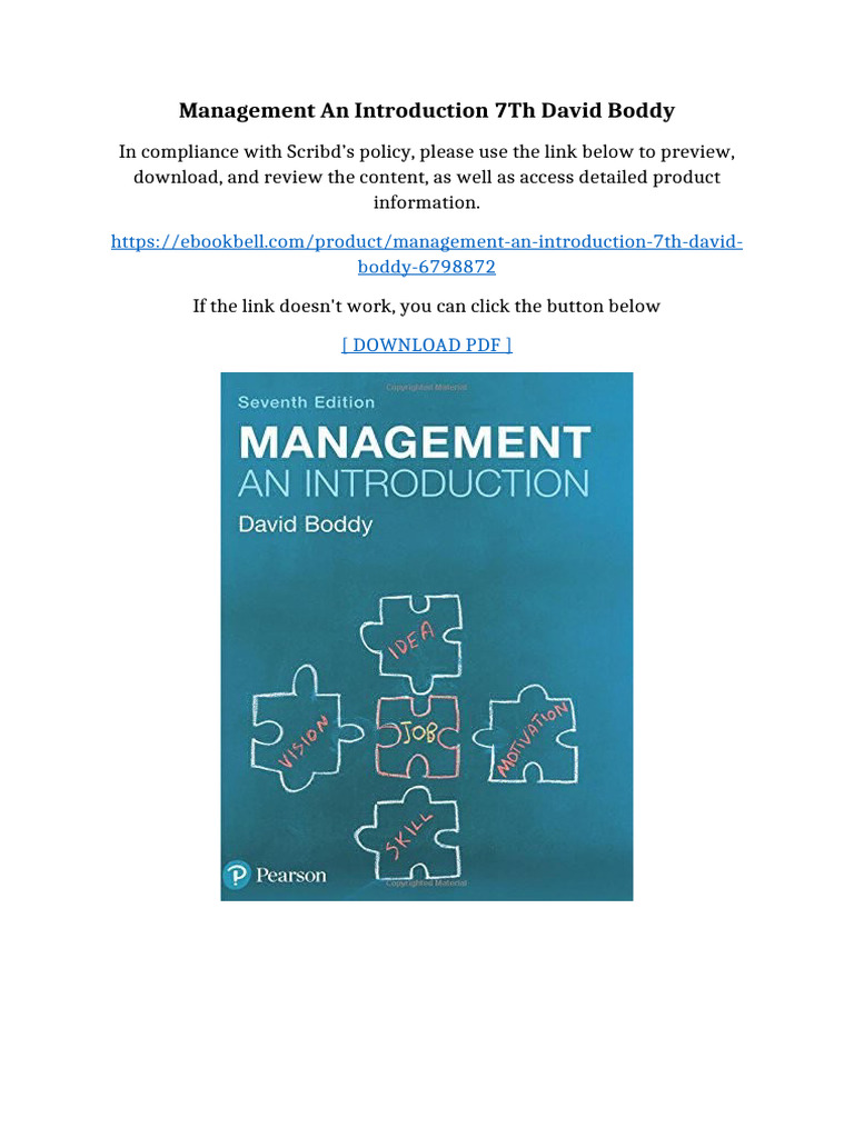 Management An Introduction 7th David Boddy | PDF | Qr Code | Textbook