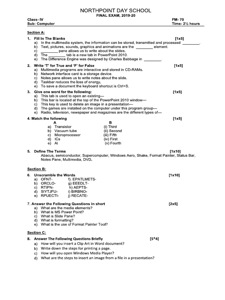 Class IV Computer | PDF
