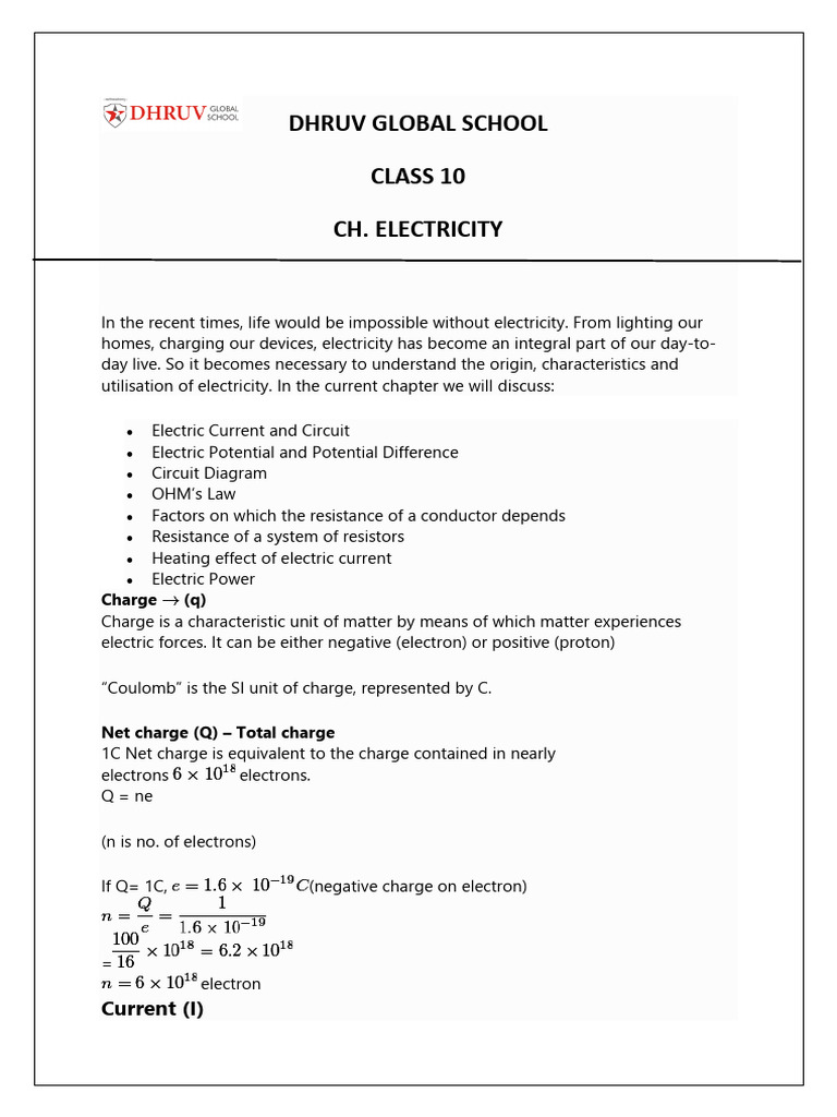 Electricity | PDF | Electrical Resistance And Conductance | Electric ...