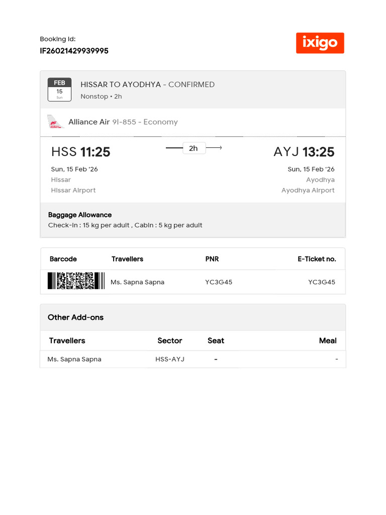 Ticket | PDF | Aviation