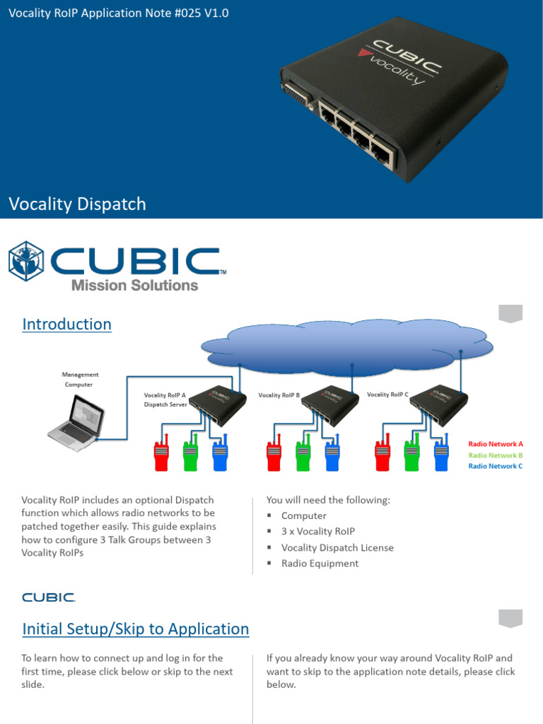 Vocality RoIP Application Note 025 V1.0 - Vocality Dispatch | PDF ...