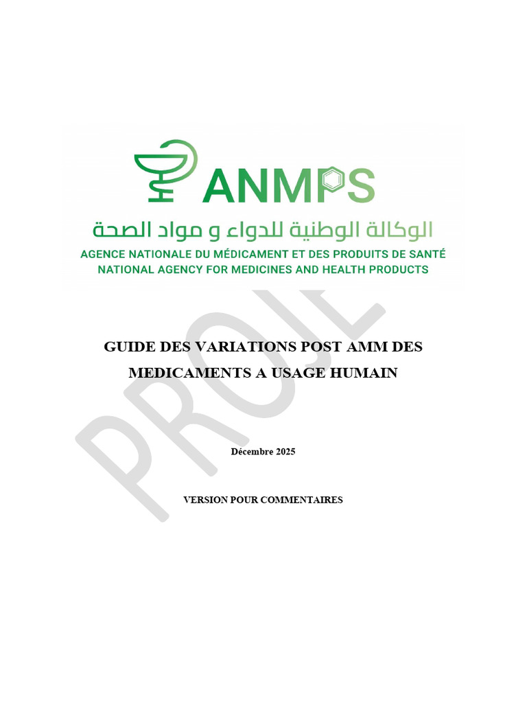 Guide Variation Post Amm 122025 | PDF | Médicament générique | Médecine