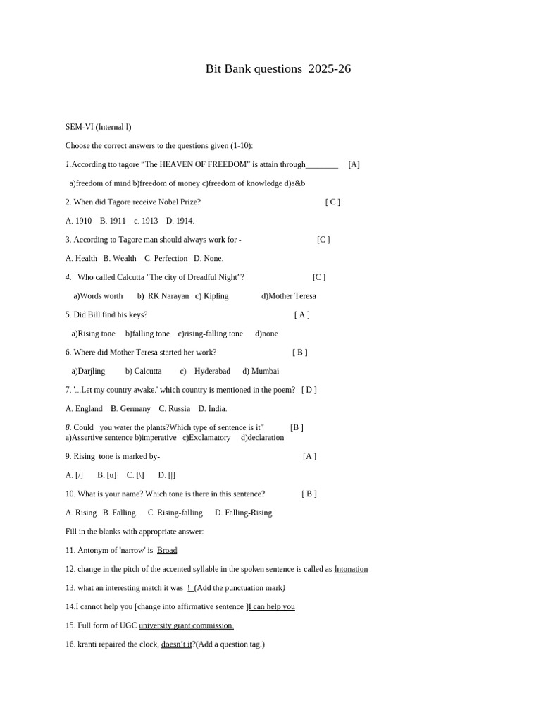 Bit BANK SEM -VI | PDF