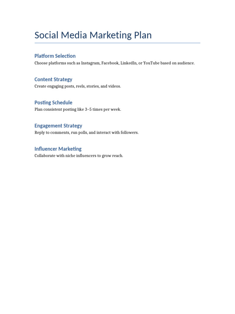 Social Media Marketing Plan | PDF