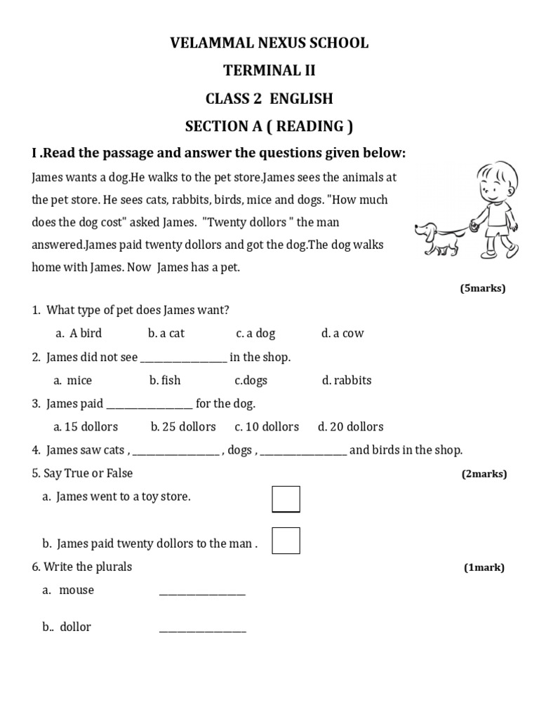 School Worksheet | PDF | Mouse | Pet