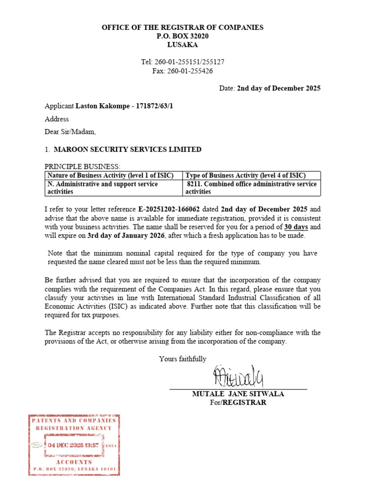 AcceptanceLetter LCO | PDF
