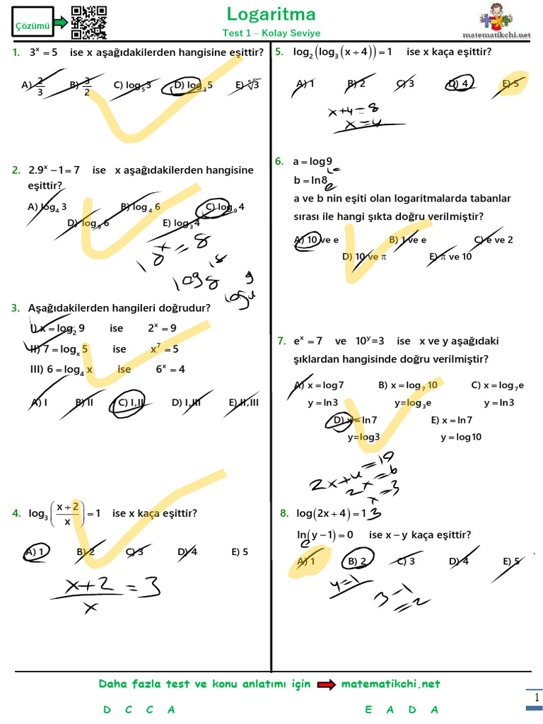 Logaritma Test 1 K | PDF