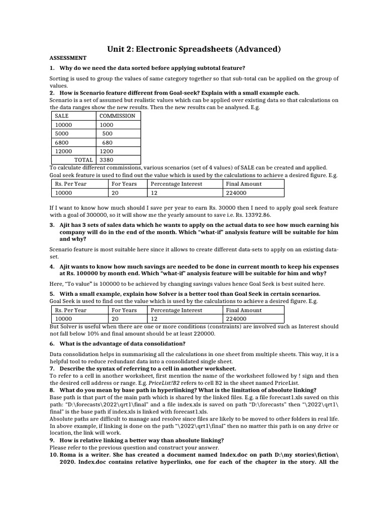 Unit 2 | PDF | Spreadsheet | Hyperlink