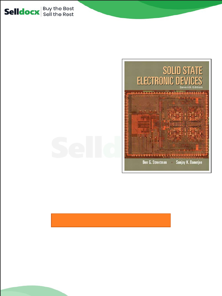Solution Manual For Solid State Electronic Devices 7th Edition by Ben ...