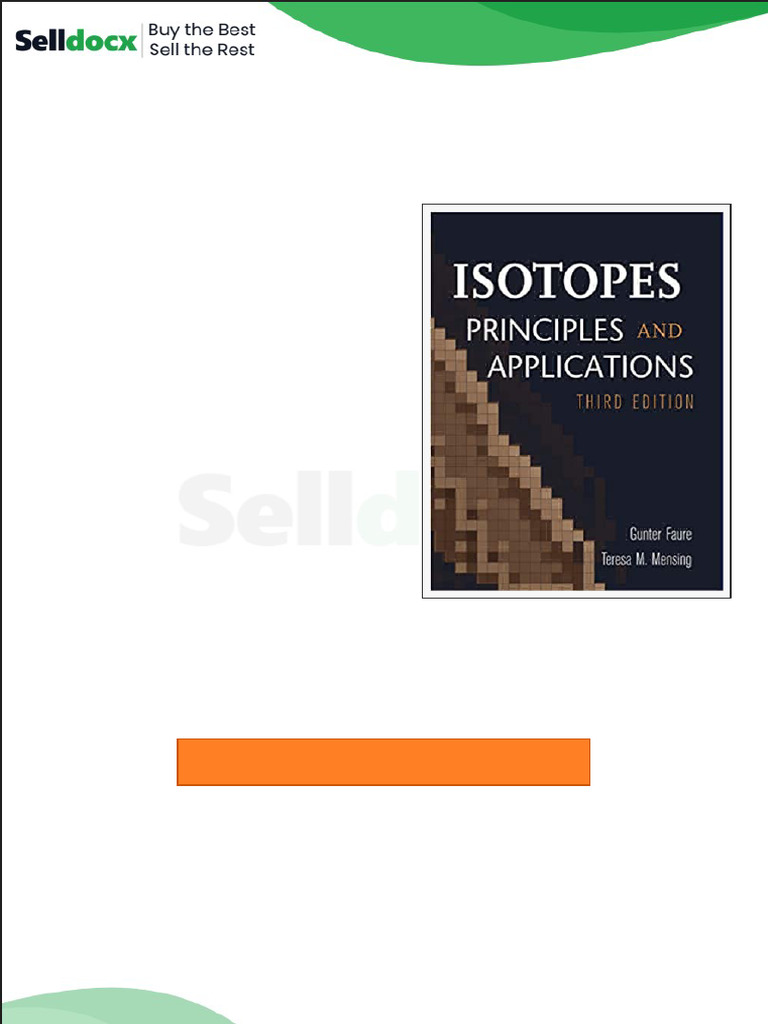 Solution Manual for Isotopes Principles and Applications 3rd Edition by ...