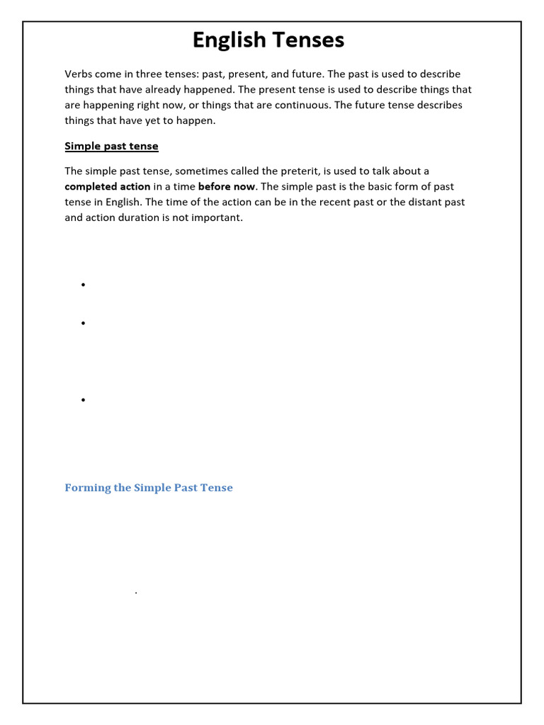 English Tenses | PDF | Grammatical Tense | Verb