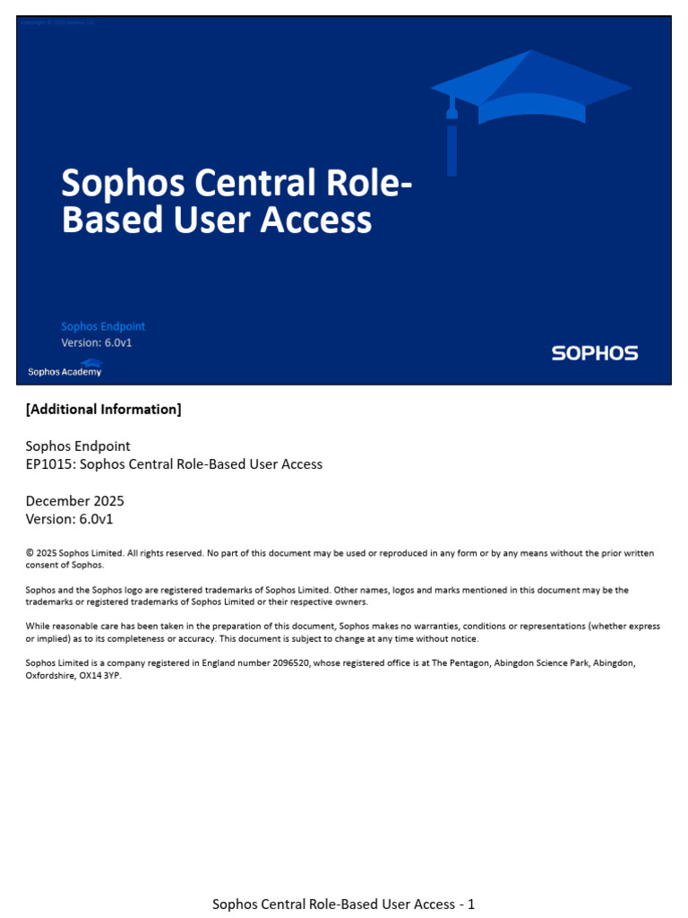 EP1015 6.0v1 Sophos Central Role-Based User Access-Combined | PDF ...
