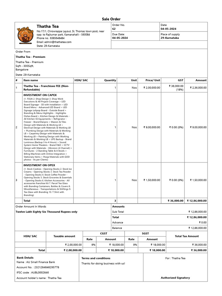 Thatha Tea Premium - 250Sqft | PDF