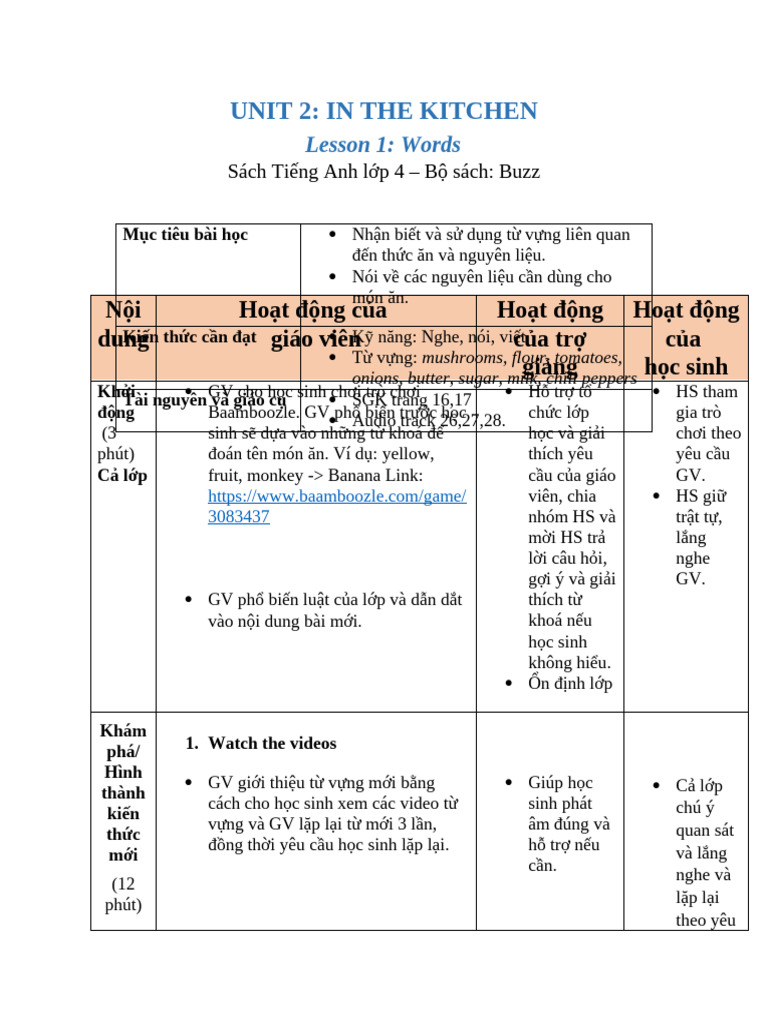 G4 - Buzz - Unit 2 - L1 | PDF
