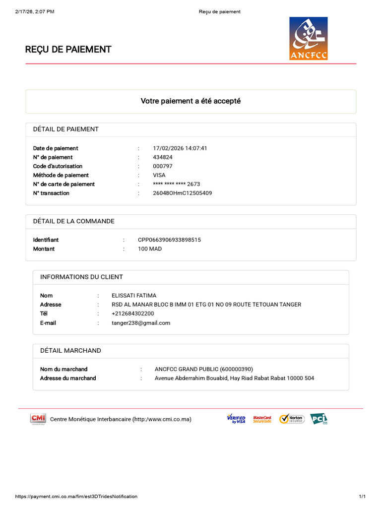Reçu de Paiement Issati | PDF