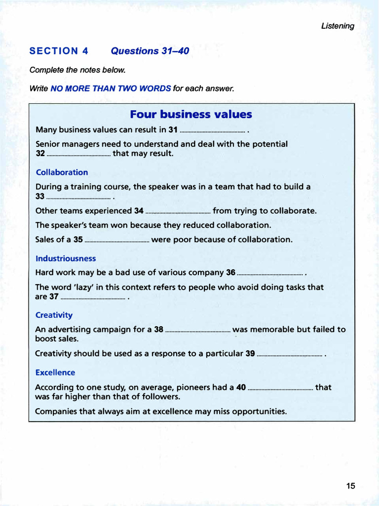 Cambridge IELTS 12 - Listening - Section 4 | PDF | Noise | Sound
