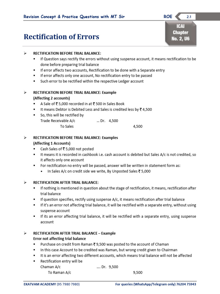 2 Revision Session - Rectification of Errors With PQ - Nov 24 - Final ...