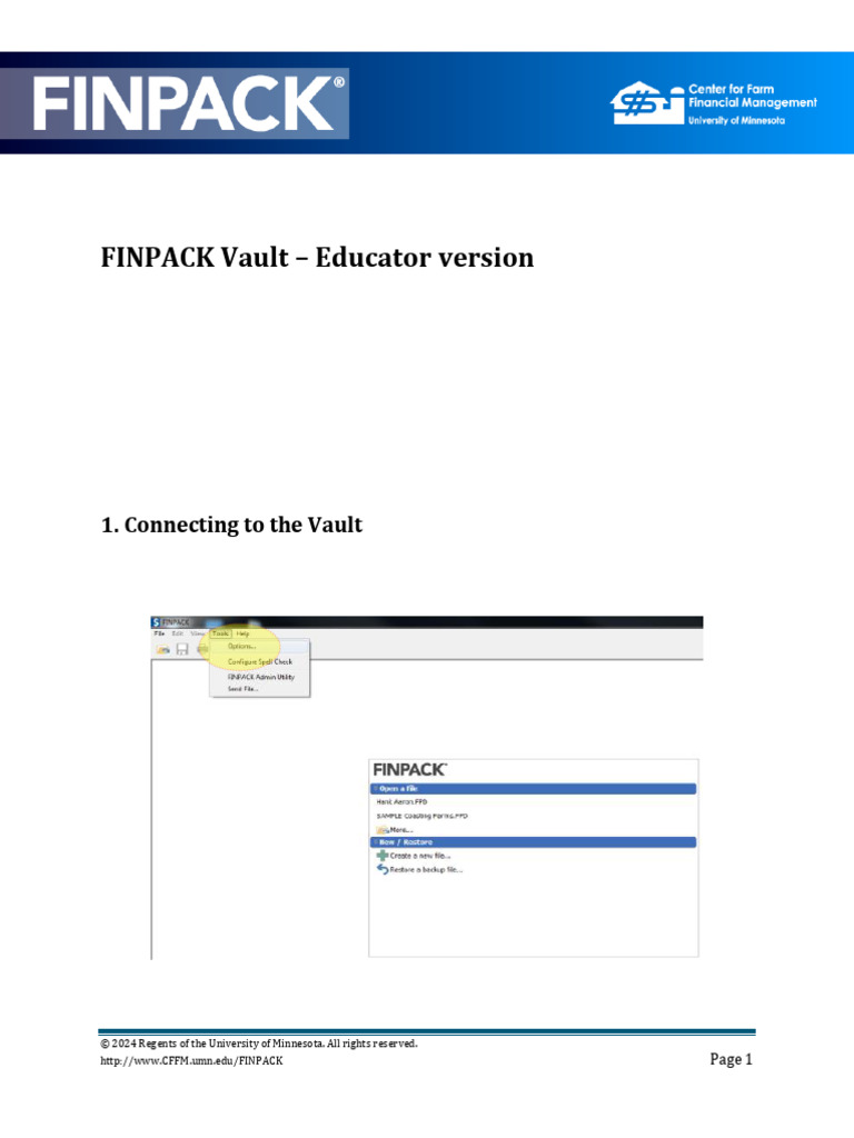 FINPACK Vault Documentation CFFM Website | PDF | Computer File ...