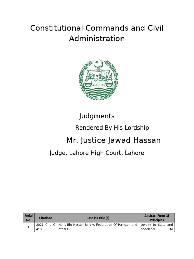 Constitutional Commands and Civil Administration | PDF | Hadith | Mandamus