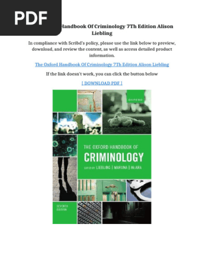 The Oxford Handbook of Criminology 7th Edition Alison Liebling