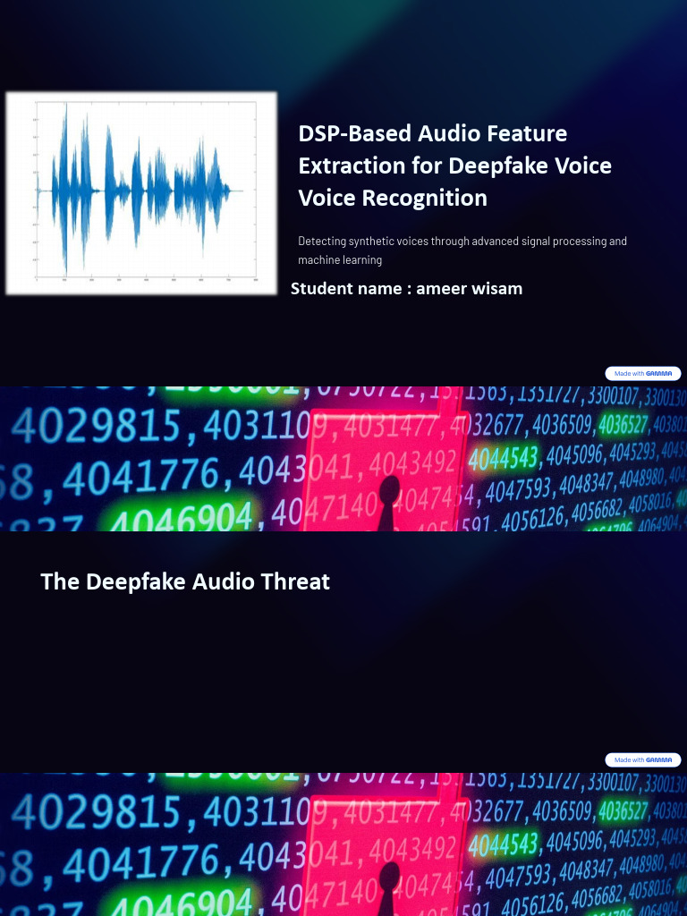 DSP Based Audio Feature Extraction For Deepfake Voice Recognition | PDF ...