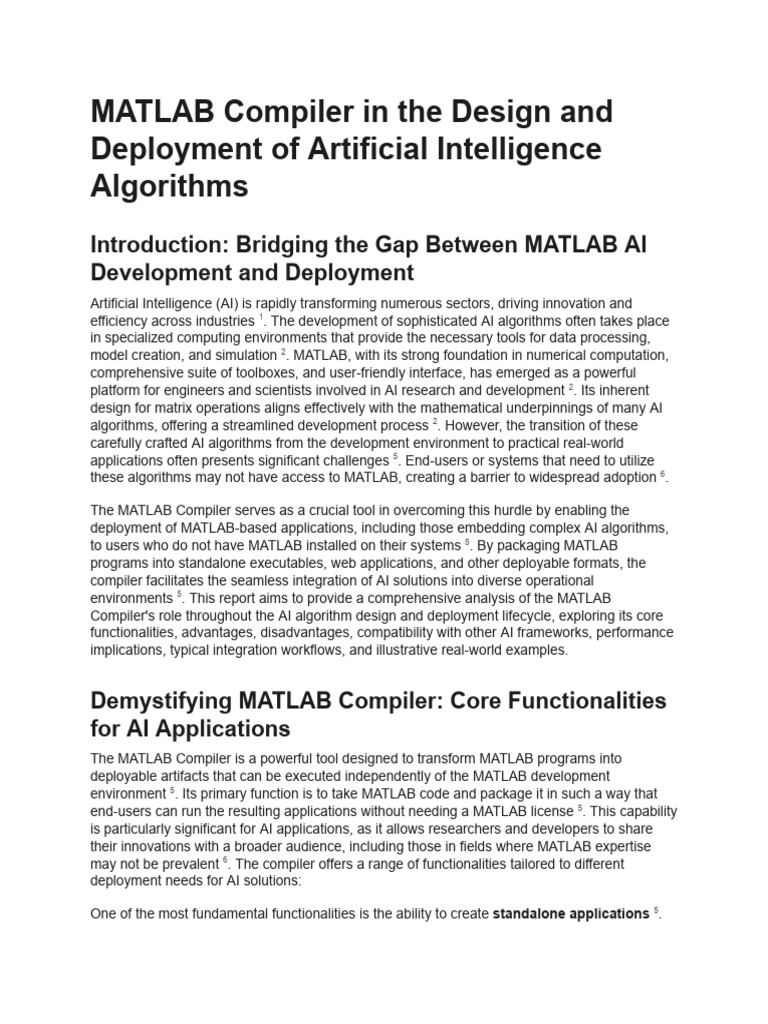 MATLAB Compiler in AI Design | PDF | Artificial Intelligence ...