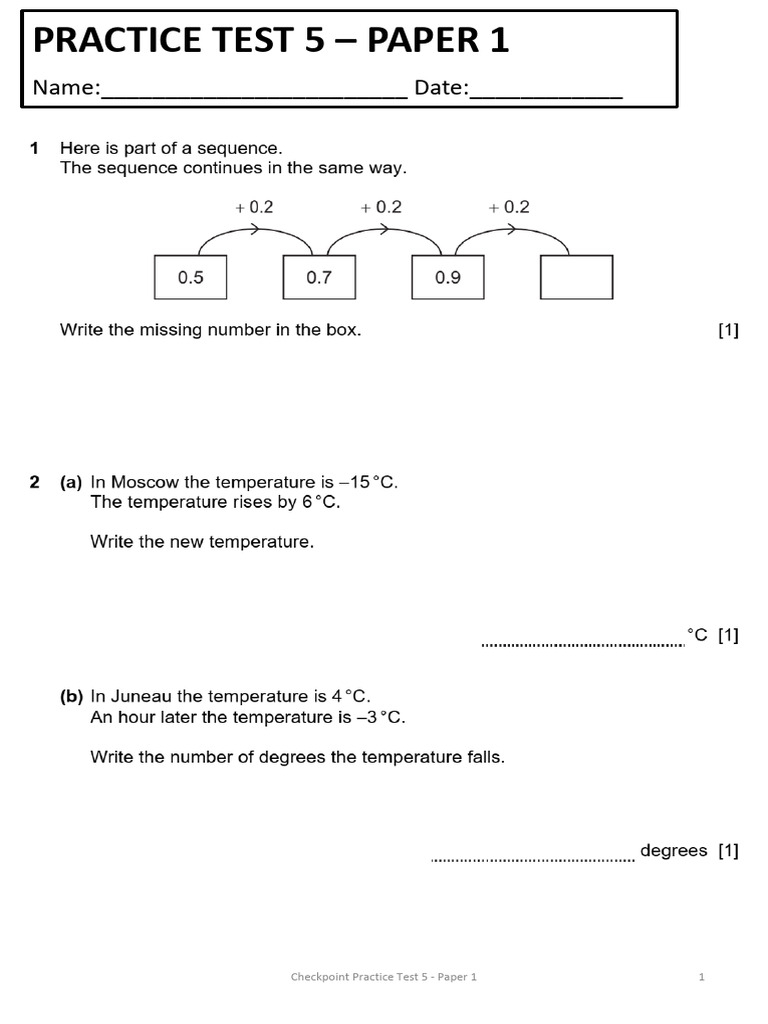 1.practice Test 5 - Paper 1 | PDF