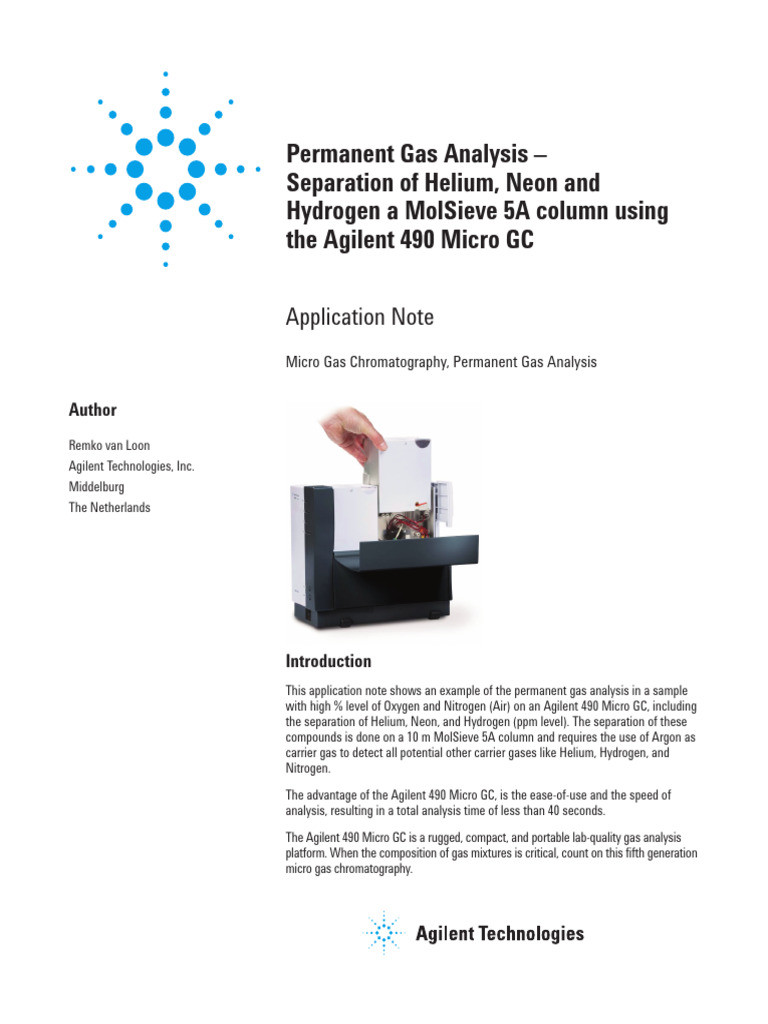 5990-8527EN AppNote PermanentGasAnalysis | PDF | Gas Chromatography ...