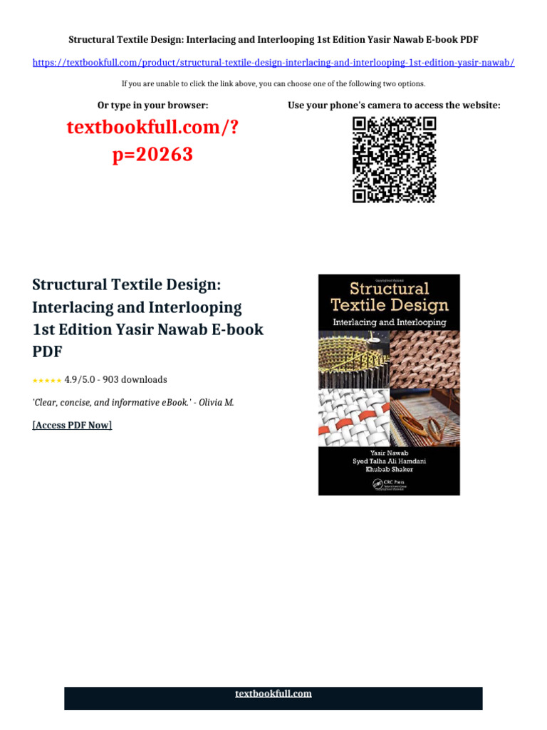 Structural Textile Design: Interlacing and Interlooping 1st Edition ...