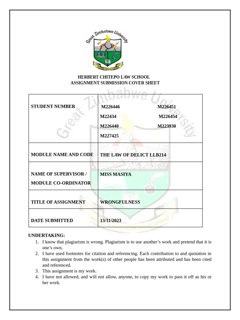 Delict Assignment | PDF | Duty Of Care | Negligence