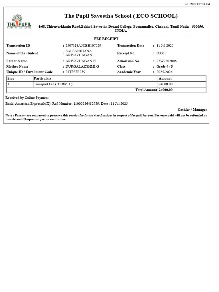 Transport Receipt | PDF