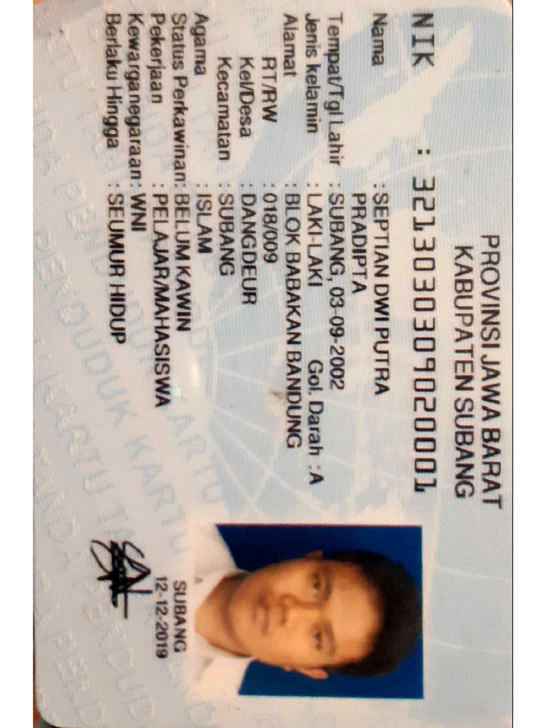 Septian Dwi Putra - KTP | PDF