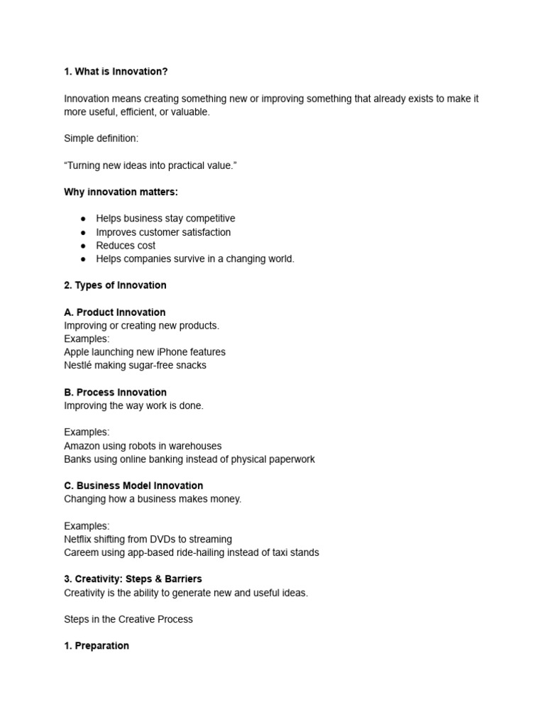 Innovation and Change Management | PDF | Innovation | Creativity