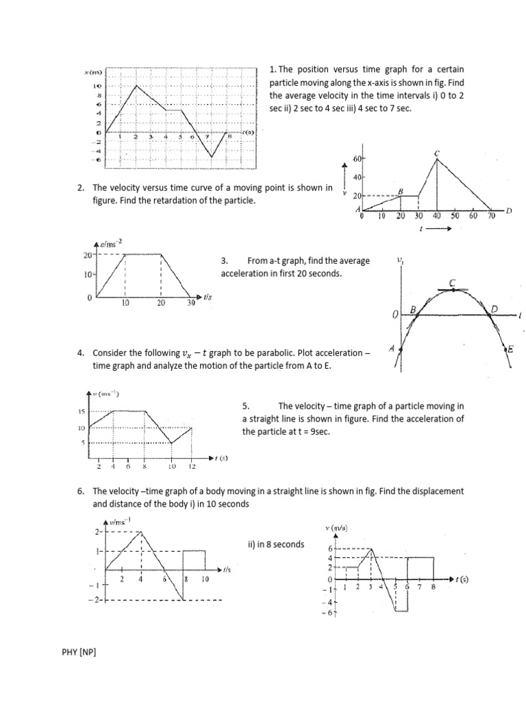 Kinematics Graphical Questions-2 | PDF
