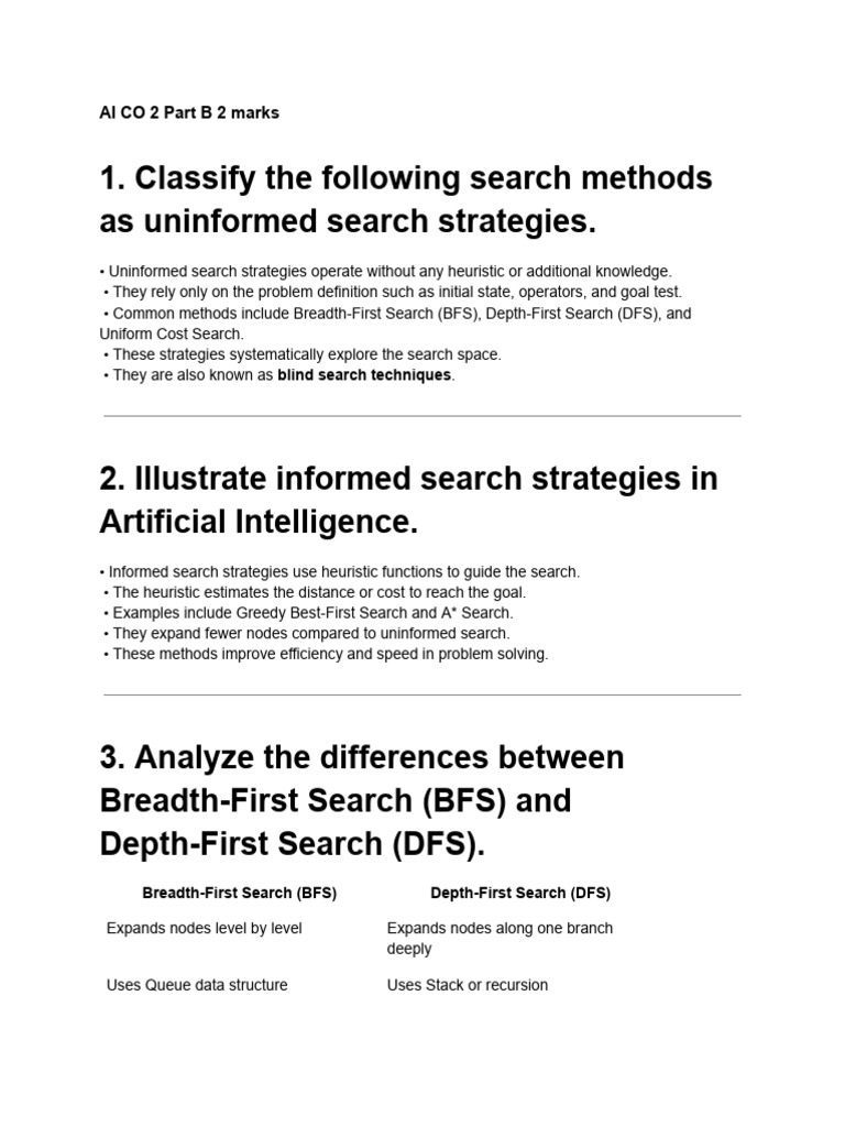 AI CO 2 Part B 2 Marks | PDF | Mathematical Optimization | Theoretical ...