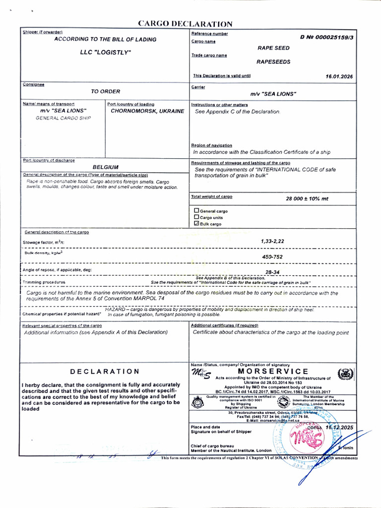 02 Shipper Declaration | PDF